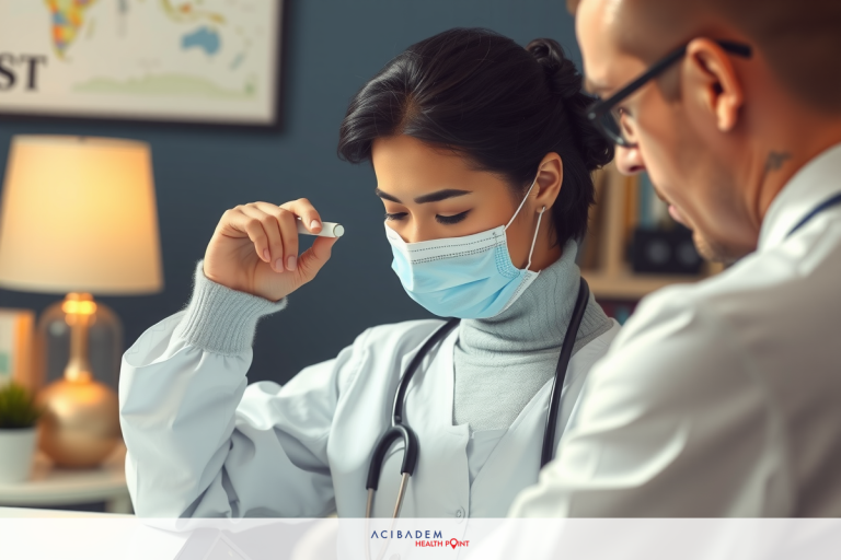 Does Rhinoplasty Improve Nasal Breathing? The image shows a medical professional, likely a doctor or nurse, in a clinical environment. The person is wearing protective eyewear and face mask.