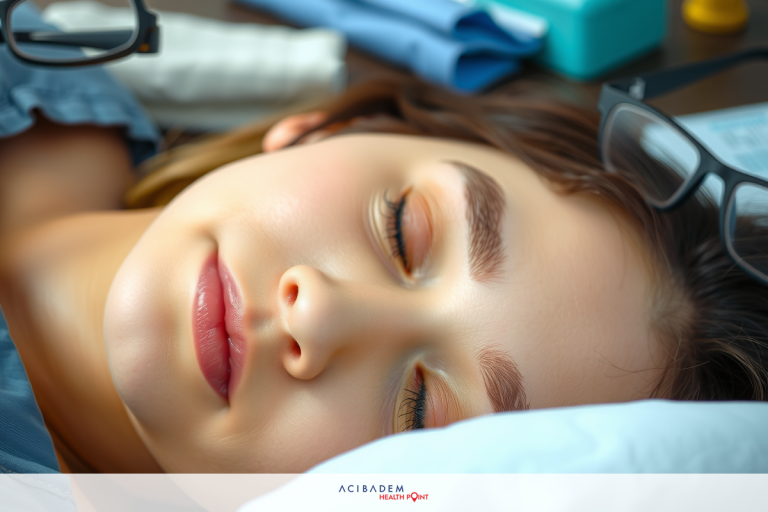 Do You Have to Keep Your Eyes Closed After LASIK? A young woman in her late teens to early twenties is resting with her eyes closed, suggesting she might be sleeping or taking a nap. She has light brown hair and appears relaxed.