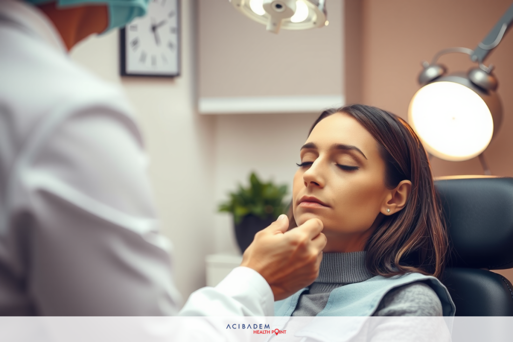 Is It Good to Do Laser Eye Surgery In a medical clinic, a patient seated in the chair has her eyes closed for examination or treatment. A doctor is attending to her with professional tools and equipment.