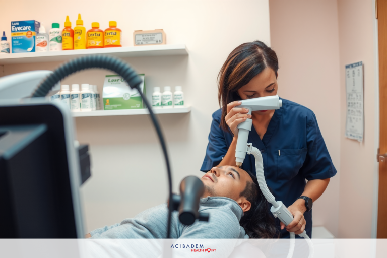 Does Laser Surgery Cause Dry Eyes A medical professional attends to a patient. The setting appears to be a well-equipped medical facility, indicating the importance of this interaction for healthcare purposes. The scene is calm and focused, with a clear emphasis on the relationship between the healthcare provider and patient.