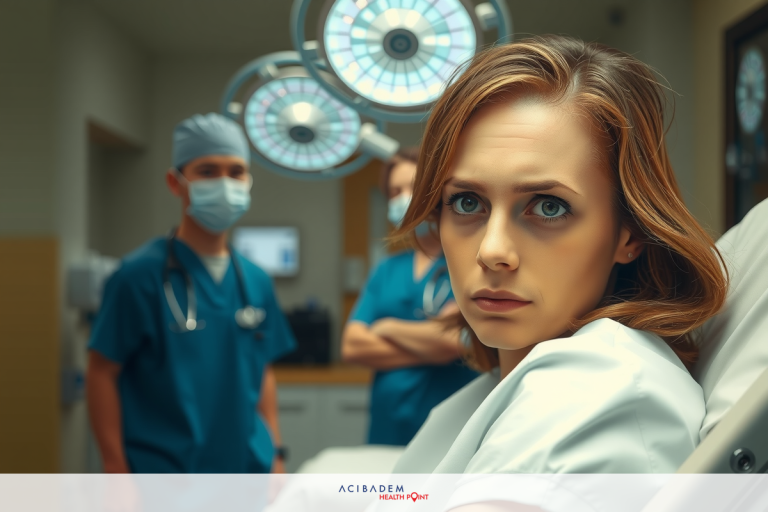 How Long Do Side Effects Last After Laser Eye Surgery The image portrays a hospital scene with multiple medical professionals wearing surgical gowns and face masks. They are gathered around an operating table where a patient is seated.