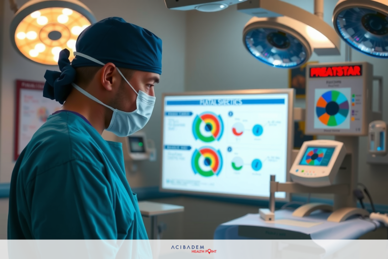 Can Triangle Nerve Damage Result from Laser Surgery to Eye? The image shows a medical professional wearing full personal protective equipment (PPE), including a surgical mask and cap, standing in an operating room with high-tech equipment.