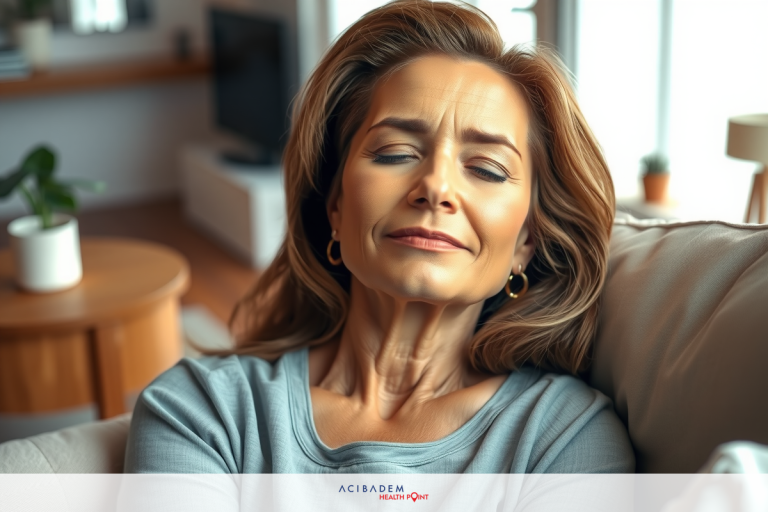 How Old for LASIK Eye Surgery A woman is seated on a couch, appearing relaxed and comfortable. She has her eyes closed and a slight smile on her face, which suggests she might be in the midst of a conversation or simply enjoying a moment of rest.