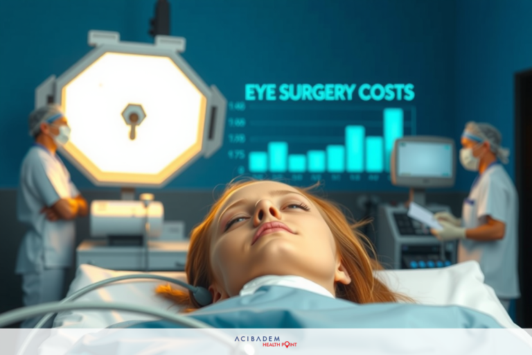 What Is Average Cost of LASIK Eye Surgery In the image, there is a patient lying on a hospital bed. There are two medical professionals standing beside the bed; one on the left and one on the right. The room has an intensive care unit (ICU) setting with medical equipment visible around them.