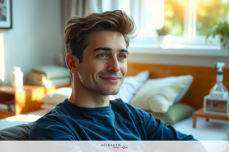 What Are the Effects of Laser Eye Surgery? Man with beard and mustache, wearing blue sweater and smiling at the camera in a modern living room with sunlit window.