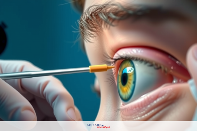 Does Laser Eye Surgery Work With an Astigmatism Optometrist performing an eye examination on a patient in a professional environment. The doctor is using a slit lamp and ophthalmoscope to inspect the iris, pupil, lens, and retina for signs of disease or injury.