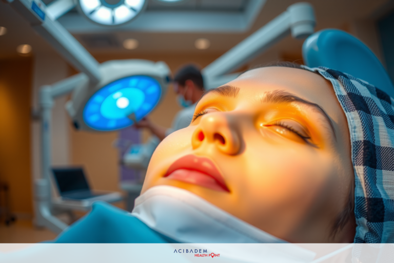Does LASIK Change How Your Eyes Look? The image captures a moment when a patient is being cared for in an eye clinic. The focus is on the woman lying sedated with her eyes closed, presumably during an eye procedure. The atmosphere of the image is sterile and professional, reflecting the clinic environment.