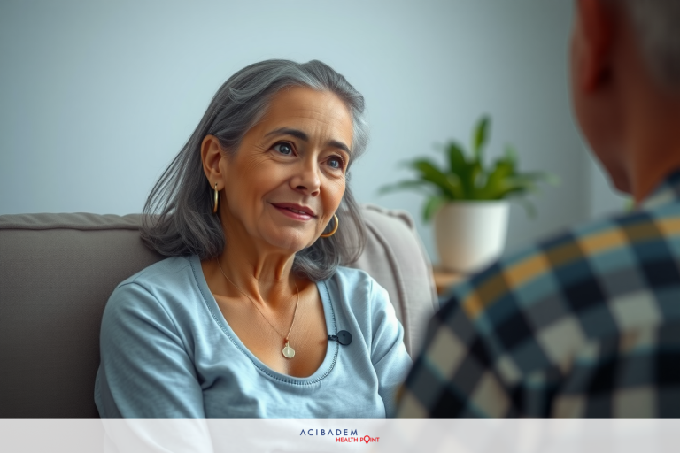 Can I Get Laser Eye Surgery at 18? The image shows an older woman sitting in a living room and talking to someone who is not visible. The woman appears to be in the middle of a conversation, possibly being interviewed or sharing her thoughts on a topic.