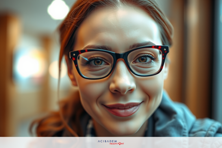 How Much for Eyes Laser Surgery A young woman with glasses and a slight smile, posing for the camera in an indoor setting that appears to be an office or hallway.