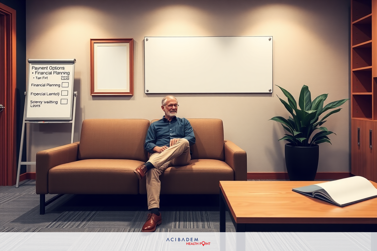 An elderly man sitting on a couch in an office. The room has a cozy atmosphere with wood paneling and plants. He appears to be taking a break or waiting for someone.