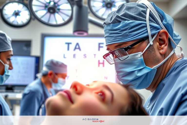 This image depicts a medical setting where multiple surgeons are performing a procedure on a patient. The surgeons are wearing sterilized surgical attire, including gowns, gloves, and face masks to maintain hygiene.