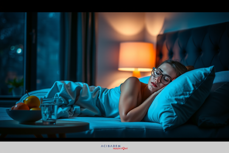Are Red Eyes Common After LASIK? A person is sleeping on a bed at night, with the light on. The individual is wearing glasses and appears to be deep in slumber.