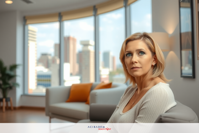 How Much Does Eye Laser Surgery Cost in Nigeria The image portrays a professional office setting. A woman, presumably the subject of the photo, is seated at a desk with city views outside the window in the background.