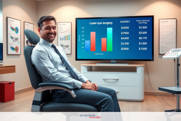 A man seated in a modern office environment, wearing a suit and tie. He is smiling at the camera with a relaxed posture. The office has advanced technology including a large digital display showing financial data such as charts and graphs.