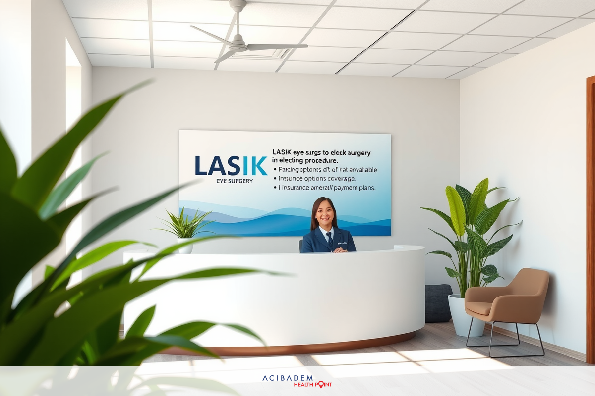 The image displays a modern and clean office environment. A receptionist is seated behind a desk with plants on either side, creating a welcoming atmosphere.