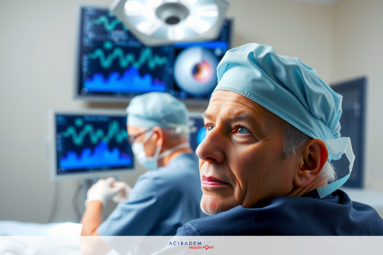 How Safe is Laser Eye Surgery for Retinal Tear? In the image, we see a medical operating room where two surgeons are engaged in a procedure. The environment is sterile and well-lit, with various medical equipment visible around them. One surgeon is seated on the left side of the image, while the other stands to his right. Both are dressed in surgical attire, including scrubs.