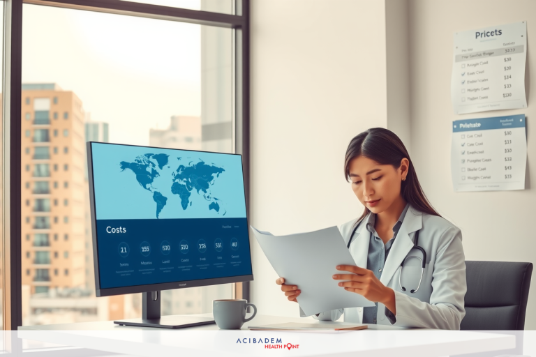 How Much Will My Laser Eye Surgery Cost This is a professional office setting. A woman is seated at a desk with a computer monitor displaying some data on the screen. She is wearing business attire and appears to be analyzing documents or reports, suggesting she might be involved in a financial analysis or a similar task.