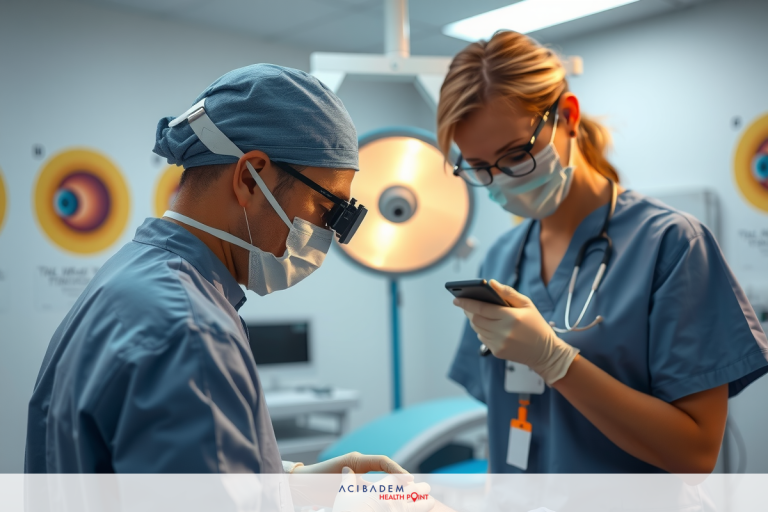 Are You Awake When You Have Laser Eye Surgery This is an image of two doctors in a hospital setting. Both are wearing surgical masks and scrubs, indicating they may be preparing for or have just completed a medical procedure. The doctor on the left appears to be looking at a piece of equipment, possibly related to the patient's condition.