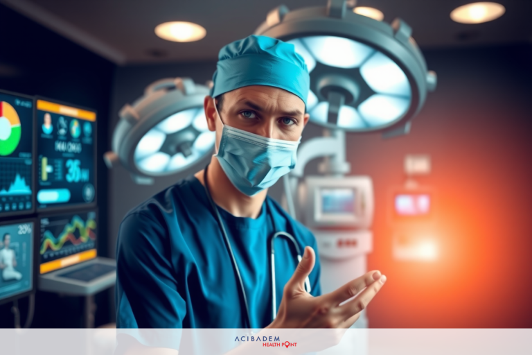 What Is the Average Price of LASIK Eye Surgery The image depicts a medical professional in a well-equipped surgical suite. The individual is wearing full protective gear, including an apron and face mask with clear eye protection, indicating the need for hygiene and sterility.