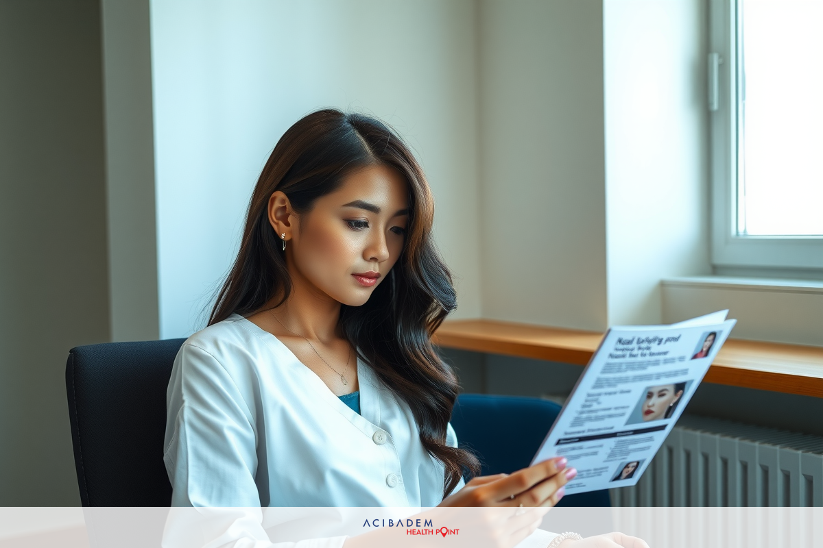 The image shows a young woman engaged in reading a newspaper. She is seated at an office desk with an open window, allowing natural light to enter the room. The woman appears focused and interested in the content of the paper. The overall mood of the image is calm and productive.
