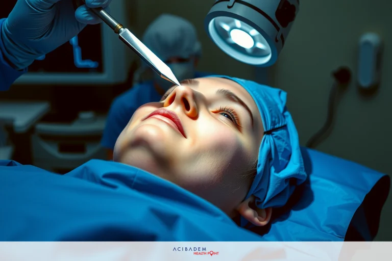 The image shows a person lying on an operating table in a medical setting. Surgeons are performing a procedure on the individual, who appears to be under sedation or general anesthesia.