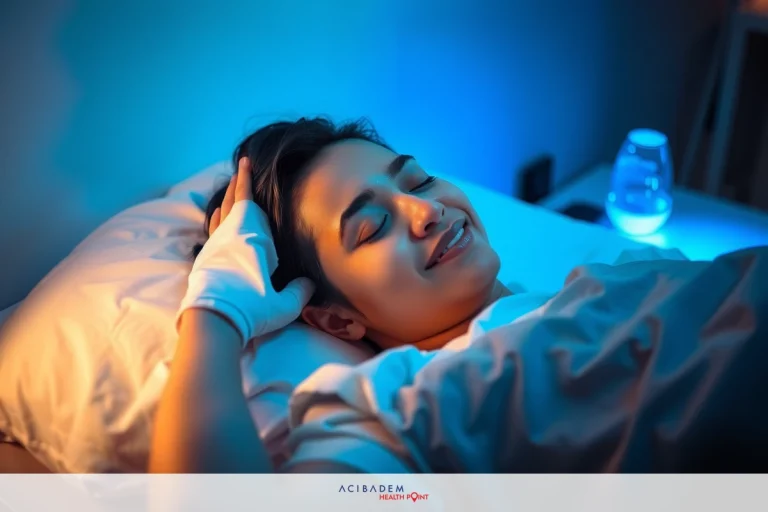 How to Reduce Eye Swelling After LASIK A young woman with bandaged arms and a joyful expression, lying in a hospital bed. The room is dimly lit with blue lighting. Her face shows happiness.