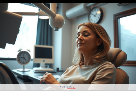 When is a Good Time to Get LASIK Eye Surgery? In a modern medical office, a woman sits comfortably in an adjustable chair. She appears to be patiently waiting for her appointment with the doctor. The environment is clean and well-lit, featuring contemporary equipment and furniture.