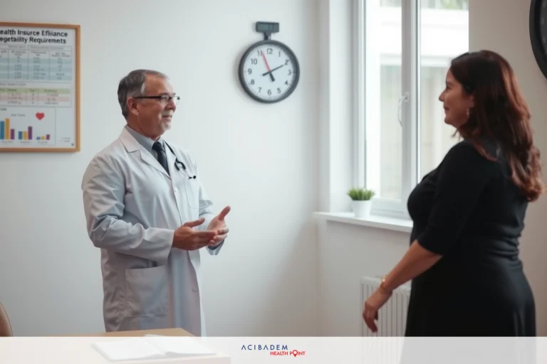 In a professional setting, a doctor wears a medical coat and has a stethoscope around his neck. He is engaged in conversation with another individual who appears to be a patient or a healthcare professional.