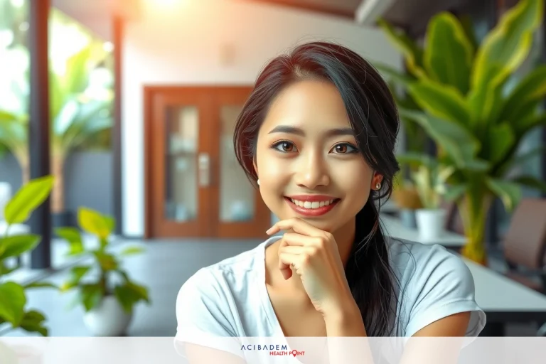The image is a professional headshot of a young woman. She has long dark hair and is wearing makeup with a light complexion. The woman appears to be smiling slightly at the camera.