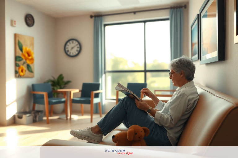 How Much is Laser Eye Surgery with Astigmatism? An older woman sitting comfortably on a couch, reading a book with a plush teddy bear beside her. The room is well-lit and cozy, enhancing the relaxed atmosphere of the scene.