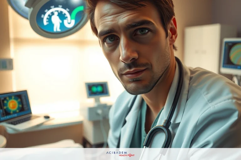 Can CAR T-cell therapy be used for lymphoma? The image depicts a young male with short dark hair, wearing a white lab coat. He is seated at a desk in what appears to be an office or exam room setting, with various medical equipment and devices around him.