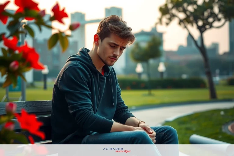 Ankle Tension Symptoms Explained: Causes & Relief A young man is seated on a park bench. He's dressed in a casual hoodie and blue jeans, with a watch visible on his left wrist. His gaze is directed downwards, giving him a contemplative appearance. The environment around him appears peaceful with lush greenery and a red flower plant nearby. A young man is seated on a park bench. He's dressed in a casual hoodie and blue jeans, with a watch visible on his left wrist. His gaze is directed downwards, giving him a contemplative appearance. The environment around him appears peaceful with lush greenery and a red flower plant nearby.