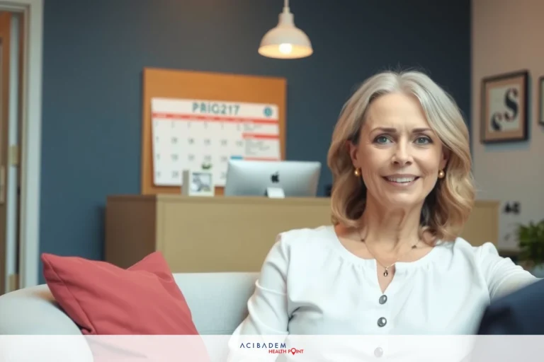 Is Plastic Surgery Expensive In Korea? The image shows a professional setting, possibly an office environment. A woman is seated comfortably on a couch. She's wearing a light-colored blouse and appears to be engaged in a conversation.