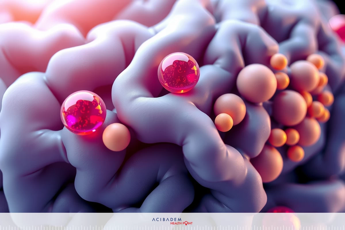 A close-up of a cluster of neurons, with pink and purple hues dominating the image. The neurons are adorned with small balls in shades of red and orange, adding a touch of contrast to the scene. A close-up of a cluster of neurons, with pink and purple hues dominating the image. The neurons are adorned with small balls in shades of red and orange, adding a touch of contrast to the scene.