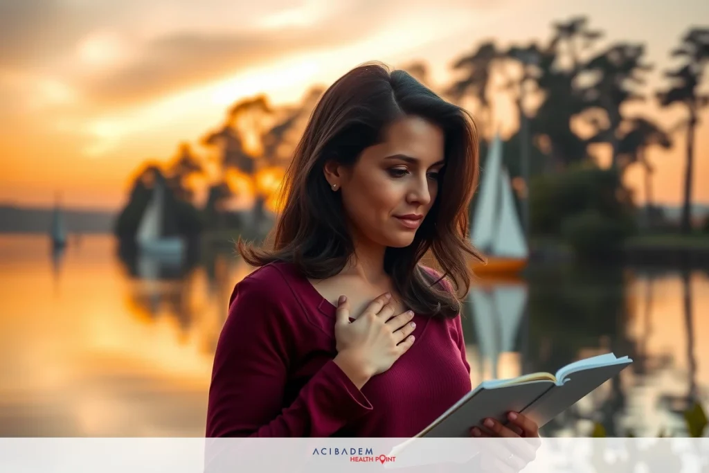 The Top Erectile Dysfunction Supplements at GNC A woman reading a book at sunset by the water. She has dark hair, is wearing a long-sleeved burgundy top and appears to be in thoughtful pose.