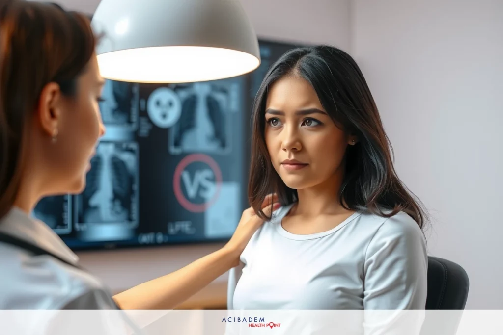 The Best Oils for Dry Skin Relief Nourishment A doctor examining a woman in an office setting. The woman is wearing white and appears to be receiving medical attention from the doctor who has her chest area exposed for examination.