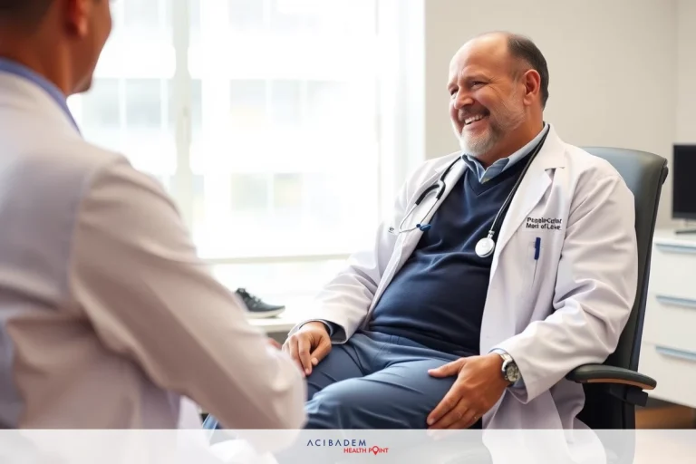 Lymphedema Pillow for Reducing Swelling and Discomfort The image depicts a professional setting, possibly a doctor's office. There are two individuals present: one who appears to be a doctor and another who could be a patient or a staff member. The doctor is wearing a white lab coat and has a smile on their face, suggesting a friendly interaction with the other person, who seems to be seated in front of them.
