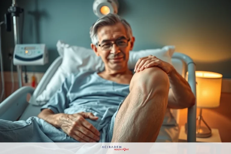 Jaw Tightness – Wellness Guide for Relief & Care The image depicts an elderly man lying in a hospital bed. He is wearing medical scrubs and appears to be resting with his arm on the rail of the hospital bed. The room has hospital equipment, and there's a lamp providing light. The overall atmosphere suggests a moment of rest or recovery within a healthcare setting.