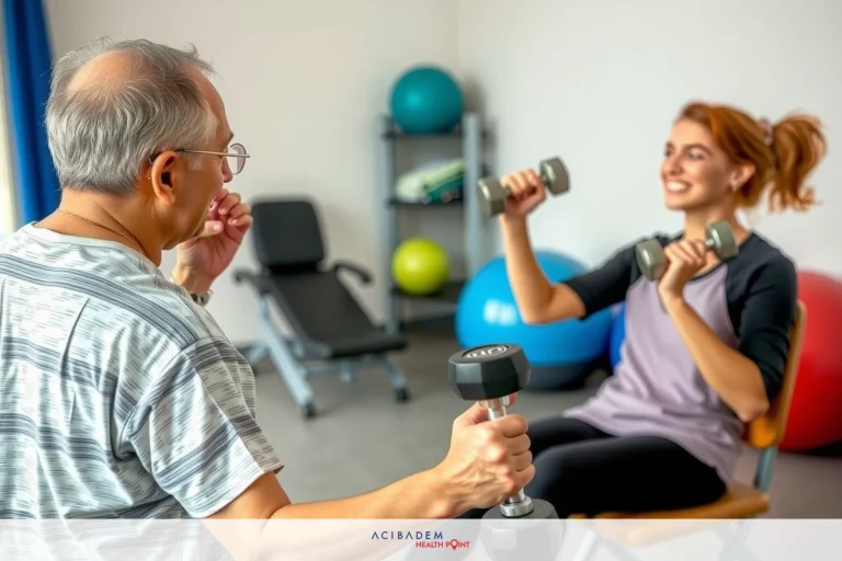 Effective Shin Splints Management – Health Care Tips An older man and a younger woman in a gym, working out with weight machines. They are surrounded by exercise balls, weights, and other fitness equipment.