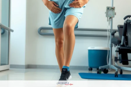 Soothing Throat Irritation: Expert Advice & Tips The image shows a person walking inside a hospital room. The individual is wearing scrubs and athletic shoes, indicating they may be a patient exercising.