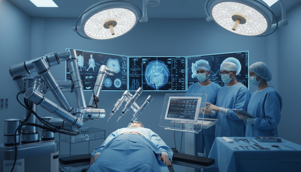 Robotic assistance and automation in surgical suites Robotic assistance and automation in surgical suites