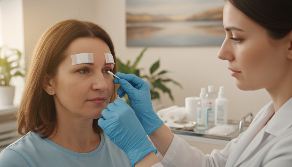 caring for incisions after eyebrow lift