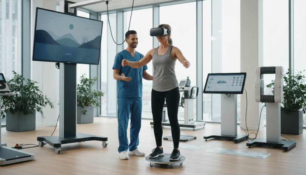 movement therapy and balance therapy in a clinical setting