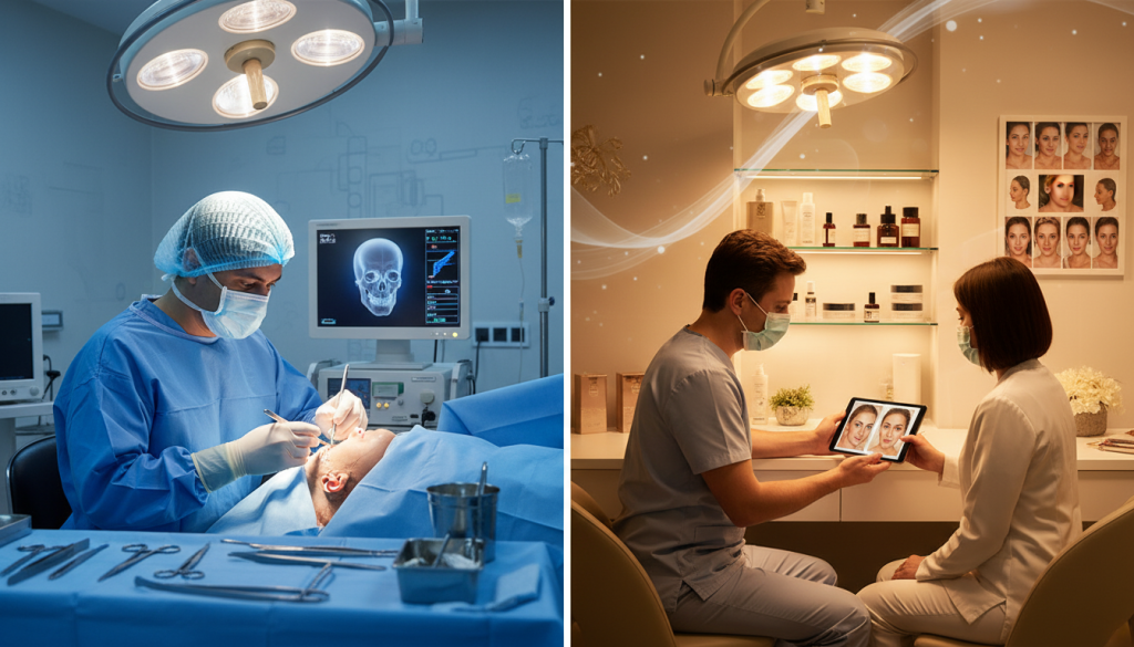 reconstructive surgery and cosmetic surgery comparison