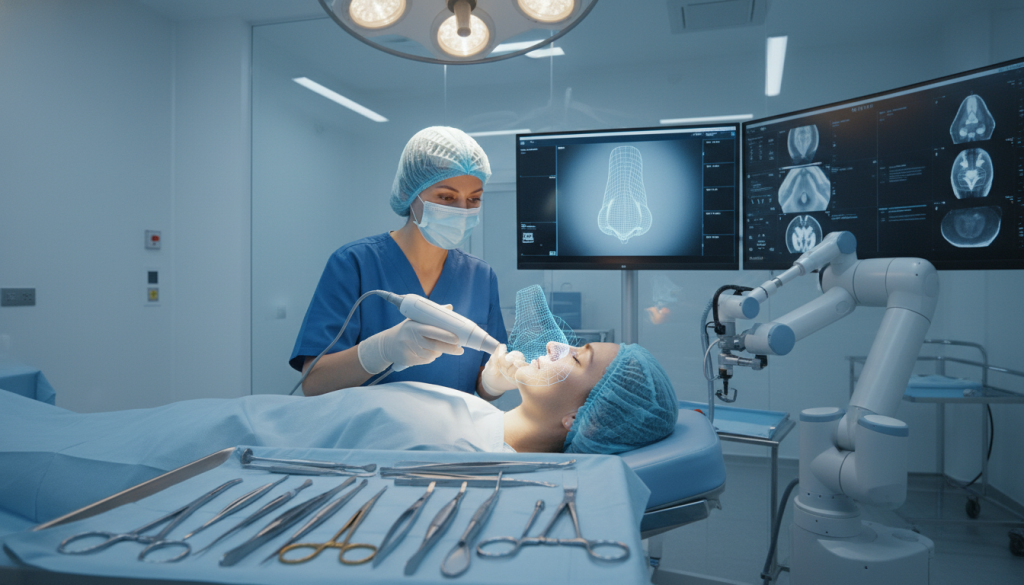 Advanced technology used during a nose job procedure