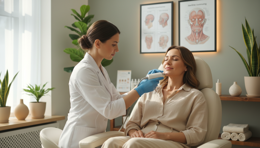 collagen stimulation and jawline contouring