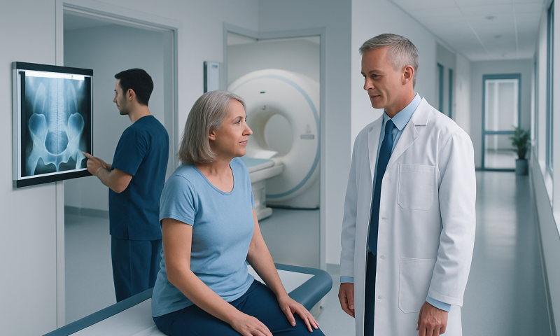 Overview — X-ray, MRI, and exam before orthopedic treatment