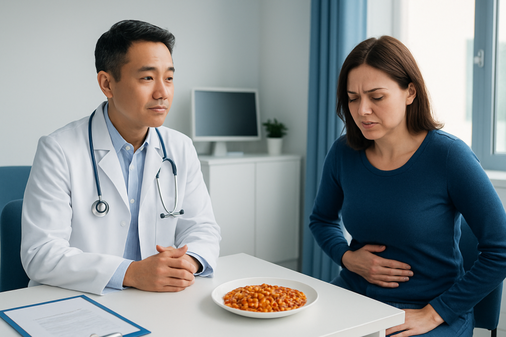 Possible digestive effects and common symptoms — baked beans
