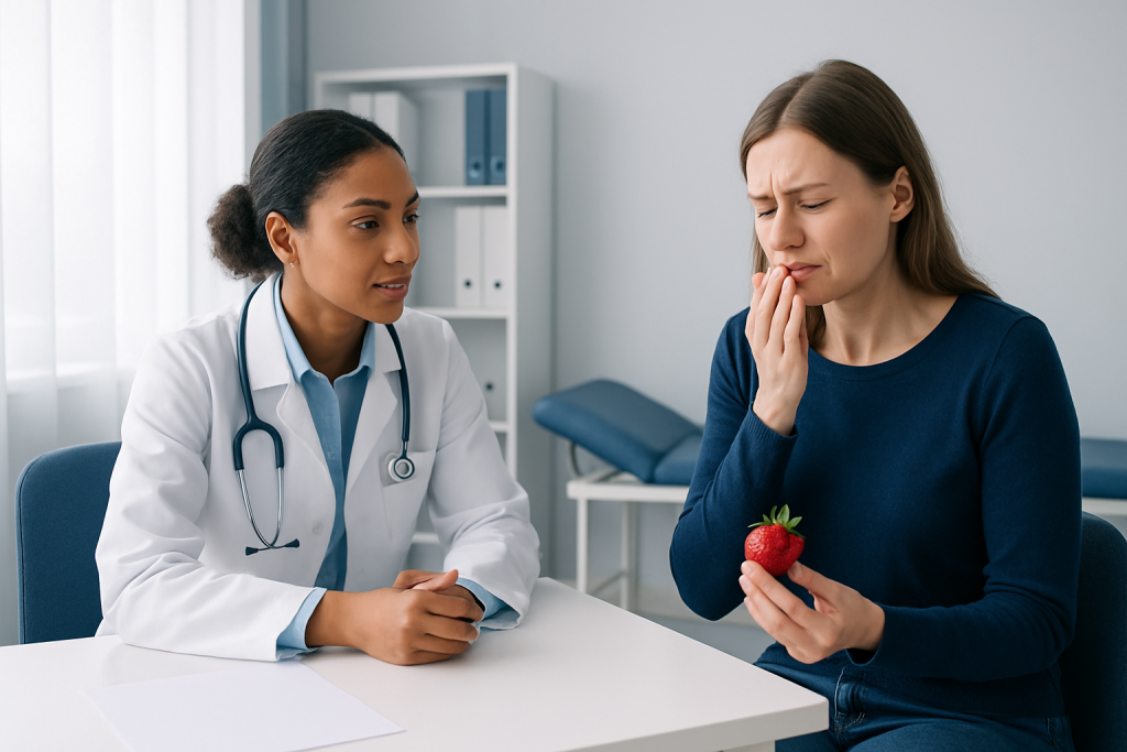 Possible symptoms and reactions — strawberry