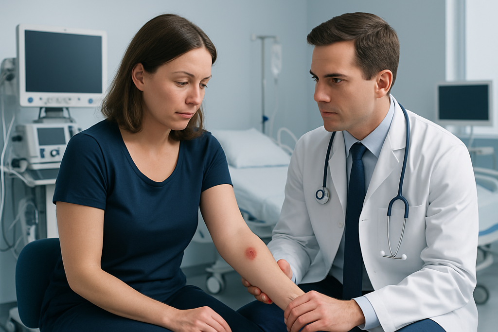 Symptoms — brown recluse spider bite